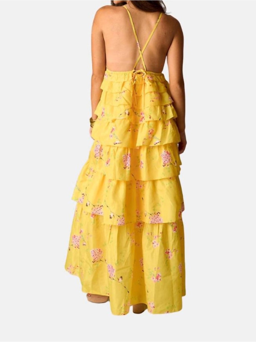Buddy Love Yellow Floral Tiered Maxi Dress - Picture 2 of 4